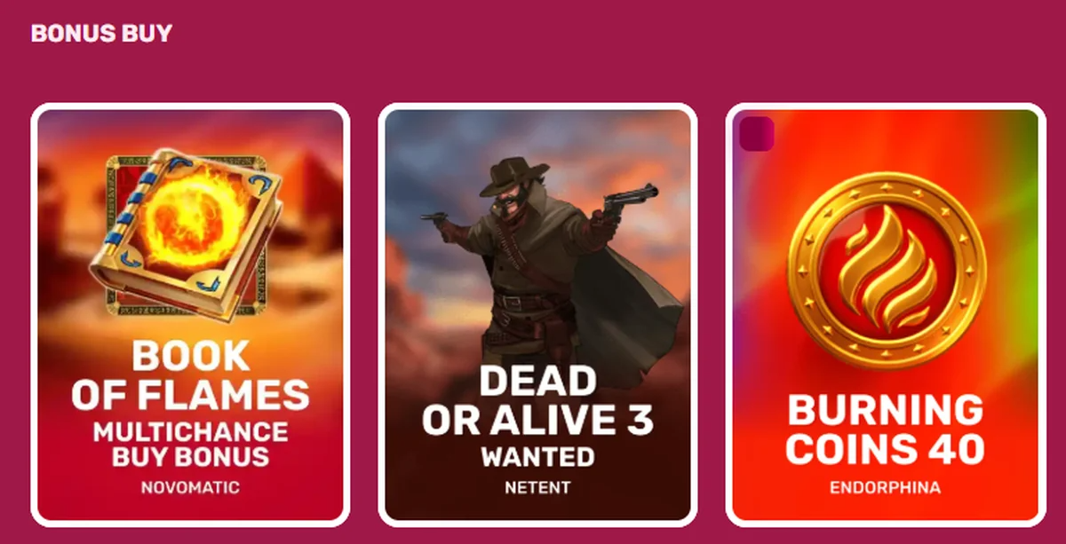 2 24magic bonus buy slots book of flames multichance dead or alive 3 and burning coins 40
